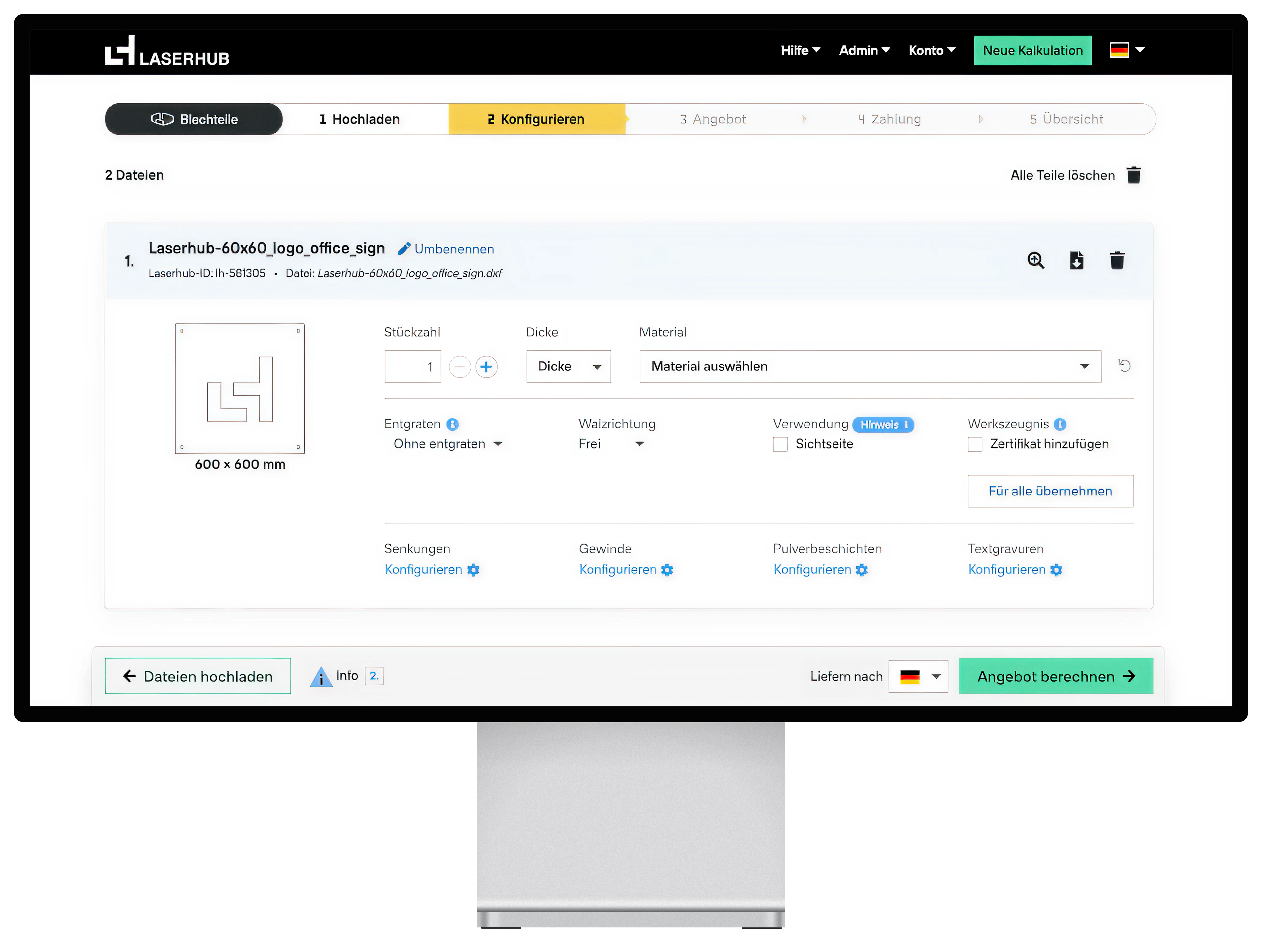 Laserhub procurement platform
